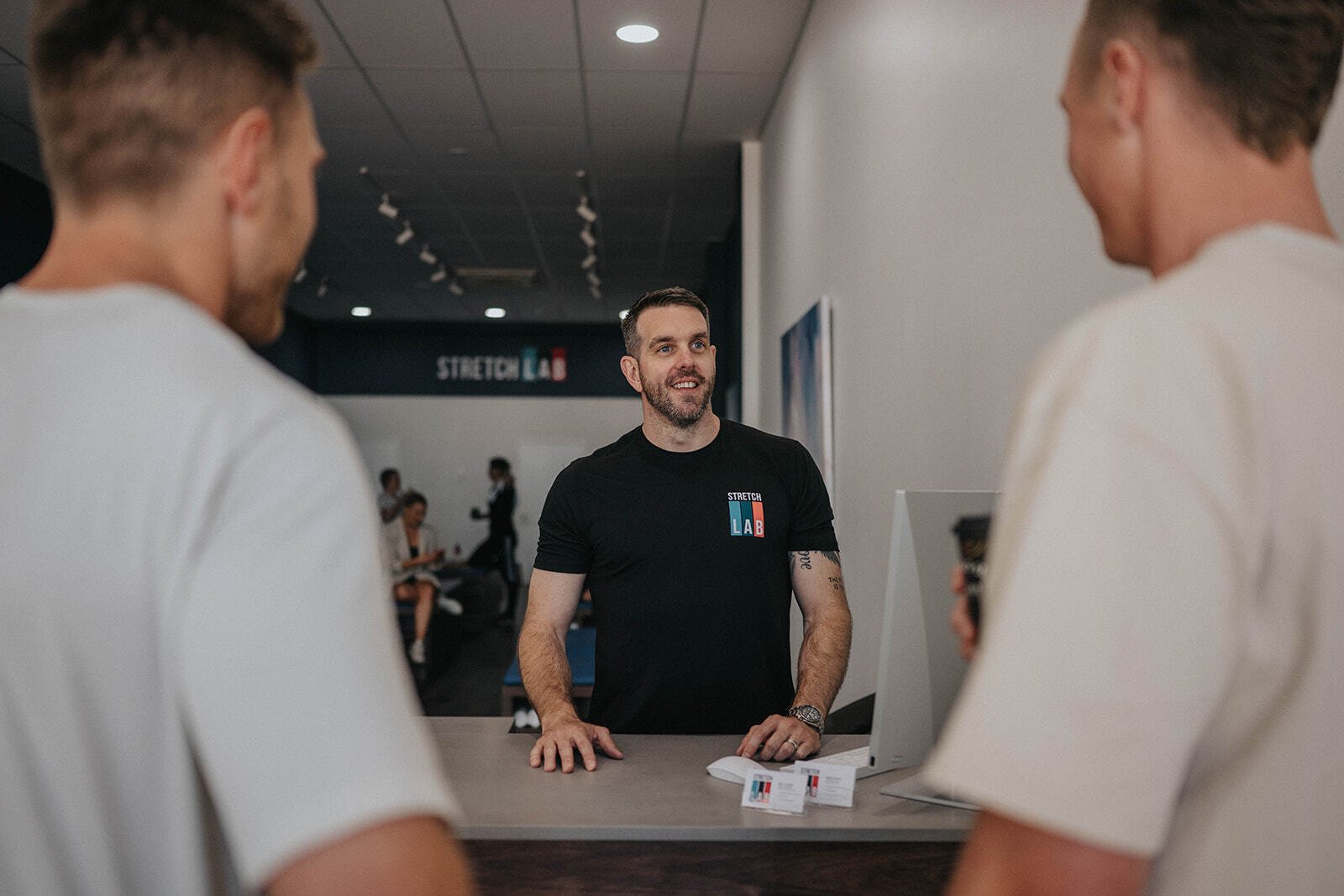 Effective Stretching Routines for Busy Professionals. front desk at stretch lab